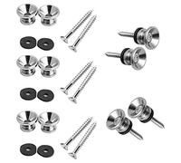 Janasiba Lot de 10 boutons de sangle en métal avec vis de fixation pour guitare acoustique, basse, ukulélé