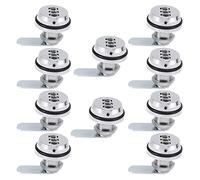 Janasiba Lot de 10 clés à combinaison de code en alliage sans clé poteau boîte postale boîte à lettres 3 cadrans argent