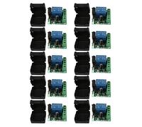 Janasiba Lot de 10 interrupteurs de télécommande universels sans fil DC 12 V 1CH 433 MHz 433 MHz Émetteur Module bouton DIY