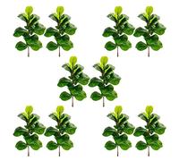 Janasiba Lot de 10 plantes artificielles violon feuille faux ficus lyrata faux buissons verts pour jardin véranda boîte