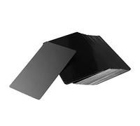 Janasiba Lot de 100 cartes de visite en alliage d'aluminium noir - Épaisseur : 0,2 mm