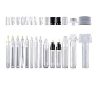 Janasiba Lot de 14 marqueurs de retouche de couleur vides à remplir, stylo de couleur rechargeable, marqueurs transparents et vides, tube de couleur vide