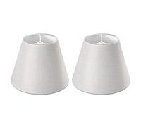 Janasiba Lot de 2 abat-jours en lin - Petit abat-jour - 5 diamètre supérieur x 9 diamètre inférieur x 7 cm de haut (avec fils dorés)