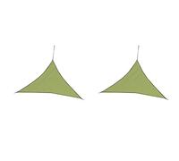 Janasiba Lot de 2 auvents triangulaires, imperméables, protection solaire, 3 x 3 x , verts