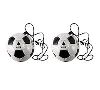 Janasiba Lot de 2 ballons d'entraînement de football élastiques réglables avec ballon de football en corde Taille 4 pour l'entraînement au sport