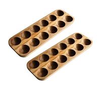 Janasiba Lot de 2 boîtes de rangement à 12 trous - Art japonais - Double rangée - Organisateur de maison - Porte-œufs - Accessoires de cuisine