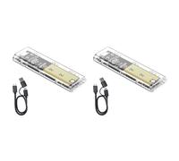 Janasiba Lot de 2 boîtiers SSD M.2 NVMe USB 3.2 Gen 2 10 Gbit/s Boîtier de disque externe transparent pour ordinateur portable PC