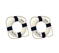 Janasiba Lot de 2 bouées de sauvetage en mousse de bienvenue à bord pour bateau Décoration murale Bleu 50 cm