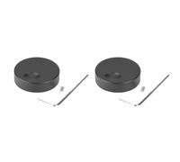 Janasiba Lot de 2 boutons de commande universels mats pratiques 32 x 13 mm, trou de 6 mm, noir, aluminium , bouton de commande de potentiomètre de volume