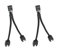 Janasiba Lot de 2 câbles d'extension USB 2.0 9 broches vers double 9 broches pour carte mère d'ordinateur - Noir