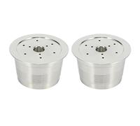 Janasiba Lot de 2 capsules réutilisables compatibles avec les machines à café Caffitaly en acier inoxydable