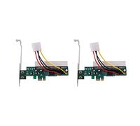 Janasiba Lot de 2 cartes adaptateur PCI-Express vers PCI PCI-E X1 / X4 / X8 / X16 avec câble d'alimentation 4 broches