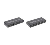 Janasiba Lot de 2 commutateurs KVM DisplayPort - 4K @ 60 Hz DP USB - Pour 2 ordinateurs - Clavier - Souris - Imprimante et moniteur Ultra HD