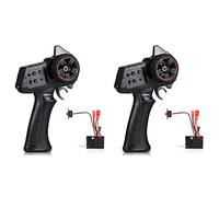 Janasiba Lot de 2 émetteurs AX-7S AX7S 2,4 G 3 CH avec 2 récepteurs ESC pour D12 MN D90 MN99S MN86 RC voiture bateau