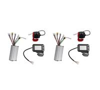 Janasiba Lot de 2 manettes de trottinette pliante 36 V 350 W - Écran LCD - Pédale d'accélérateur de frein