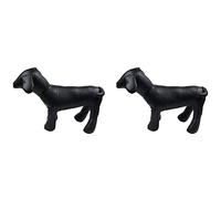 Janasiba Lot de 2 mannequins de vitrine en cuir pour chien - Position debout - Modèle de chien - Jouet pour animaux de compagnie - Mannequin de vitrine - Noir - Taille M