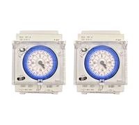 Janasiba Lot de 2 minuteurs mécaniques analogiques 110 V-220 V 24 heures par jour programmable 15 minutes