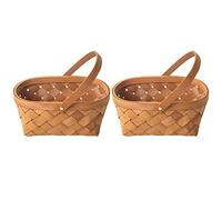 Janasiba Lot de 2 paniers de rangement en rotin faits à la main avec bacs de rangement