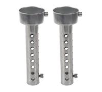 Janasiba Lot de 2 pots d'échappement pour moto - Argenté - 45 mm x 140 mm