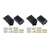 Janasiba Lot de 2 relais de fusible - 5 supports de fusibles - 6 relais - Bloc de fusibles 12 V - Chariot