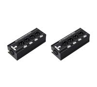 Janasiba Lot de 2 répartiteurs audio symétriques XLR 1 x 4, 1 entrée, 4 sorties, répartiteur audio XLR 3 broches, boîte de répartiteur de signal audio, aucune alimentation nécessaire