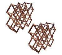 Janasiba Lot de 2 supports à vin rouge pour 10 bouteilles de vin - Support de bar pliable - Porte-bouteilles d'alcool