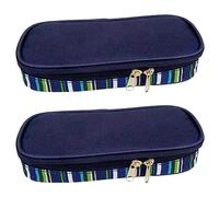 Janasiba Lot de 2 valises de refroidissement à insuline, pour diabétiques, organisateurs de médicaments, sacs isothermes étanches et film isolant (bleu marine)