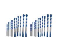 Janasiba Lot de 24 forets de maçonnerie de 3 mm à 12 mm - Pointes rotatives en carbure de tungstène pour mur, brique, ciment, béton, verre) - Carbure avec résistance industrielle