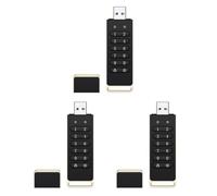 Janasiba Lot de 3 clés USB sécurisées, clé USB cryptée de 32 Go, clé de mémoire matérielle avec mot de passe avec clavier, disque flash USB 3.0, noir