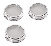 Janasiba Lot de 3 couvercles en verre en acier inoxydable pour une excellente ventilation. Convient pour les bocaux de conservation à bouche large pour la fabrication de graines germées biologiques