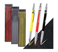 Janasiba Lot de 3 crayons de charpentier mécaniques avec taille-crayon intégré pour acier, serrure de tuyau, soudeur, travailleur du bois A