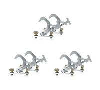 Janasiba Lot de 3 crochets de serrage pliables en aluminium pour éclairage de scène, crochet de suspension pliable, charge 150 kg, tube de traverses 42-61 mm, 230 W, 7R/200 W, faisceau 5R