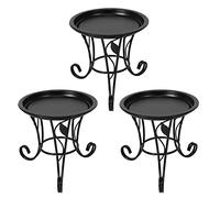 Janasiba Lot de 3 mini supports de fleurs simples pour plantes succulentes - Plateau en fer pour bureau et balcon