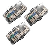 Janasiba Lot de 3 porte-fusibles ANL multifonctions à LED pour voiture - Répartition 0/4 GA - 4 voies - 30 A, 60 A, 80 A