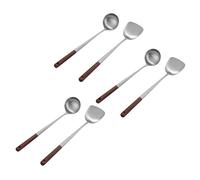 Janasiba Lot de 3 spatules et outils de grattage pour wok, 17 spatules pour wok, en acier inoxydable