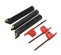 Janasiba Lot de 3 supports pour tour CNC 1/2" SDNCN1212H07 + SDJCL1212H07 + SDJCR1212H07 + SDJCR1212H07 + 3 inserts DCMT070204