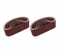 Janasiba Lot de 30 bandes abrasives en oxyde d'aluminium 3 x 21 (75 x 533 mm) (grain 80, 120, 180, 240, 400) pour ponceuse à bande