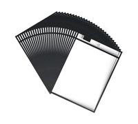 Janasiba Lot de 30 porte-billets réutilisables en plastique transparent pour les magasins - 25,4 x 35,6 cm - Noir
