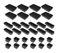 Janasiba Lot de 32 boîtes à outils - Organisateurs de tiroir - Boîte à outils - Plateau de séparation - Boîte de rangement de bureau - Noir