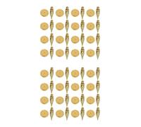 Janasiba Lot de 32 paires de pics d'isolation en cuivre pour haut-parleur 6 x 36 mm + coussinets de pieds pour haut-parleur, isolation des haut-parleurs