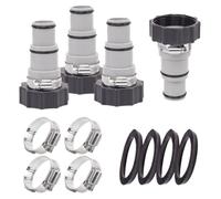 Janasiba Lot de 4 adaptateurs de tuyau de piscine de type A pour tuyau d'aspiration de 1,5/1,25 mm - Raccord fileté