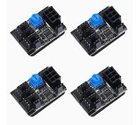 Janasiba Lot de 4 adaptateurs de ventilateur PWM à 4 broches - Pour boîtier PC - Répartiteur 8 voies - Régulateur de vitesse 12 V - Avec connecteur d'alimentation à 6 broches