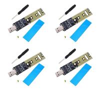 Janasiba Lot de 4 adaptateurs NVME USB M.2 NVME SSD vers USB 3.1 10 Gbps USB3.1 Gen 2 pour M2 NVMe 2230 2242 2260 2280 SSD