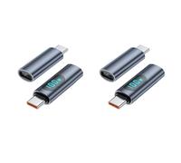 Janasiba Lot de 4 adaptateurs USB C - Affichage LED PD 100 W mâle vers - Testeur de puissance - Chargeur USB-C - Adaptateur d'extension de moniteur