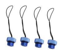 Janasiba Lot de 4 bouchons de valve de bouteille de plongée DIN 5/8-14 Capuchons anti-poussière Protection du réservoir Bleu