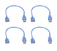 Janasiba Lot de 4 câbles d'extension courts USB 2,0 A vers mâle
