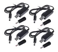 Janasiba Lot de 4 câbles USB Boost 5 V Step Up jusqu'à 9 V 12 V Convertisseur de tension réglable 1 A Transformateur de tension réglable Régulateur CC