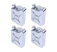 Janasiba Lot de 4 mini bidons à essence en acier inoxydable de 5 onces