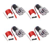 Janasiba Lot de 4 moteurs brossé 370 + corps de refroidissement en aluminium avec roues dentées en acier pour C14 C24 B14 B24 B24 B16 B36 6 x 6 pièces améliorées