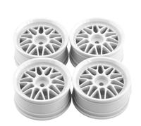 Janasiba Lot de 4 moyeux de roue en plastique 1,9 52 mm pour voiture RC 1/10 On-Road Drift RedCat Blanc
